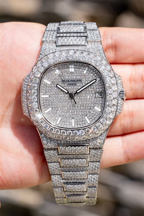 patek philippe all diamond gold|Patek Philippe nautilus with diamonds.